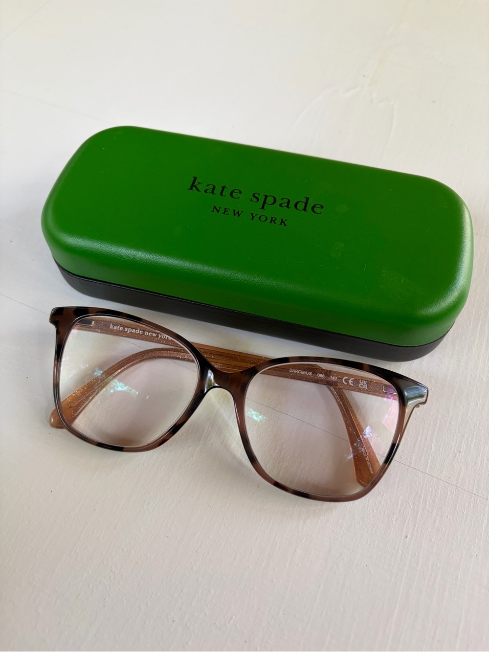 kate spade Brown Tortoiseshell Womens Glasses with Green Case
